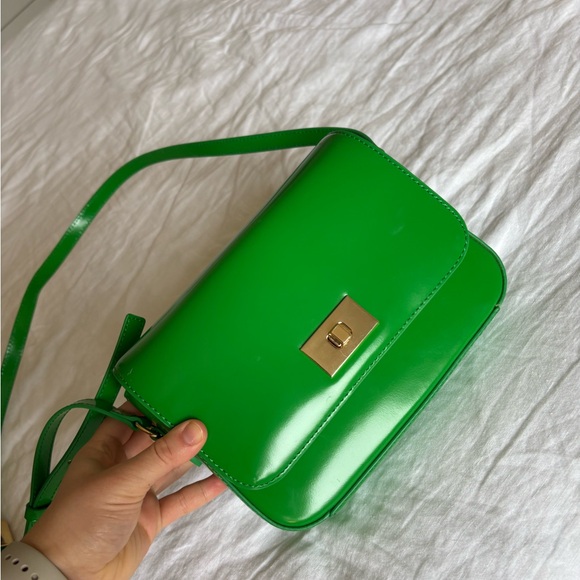 J.Crew Edie Italian Leather Crossbody Bag Purse in Kelly Green - Picture 1 of 5